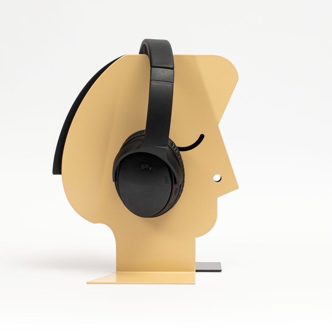 Headphone Stand Wo-Man black/beige
