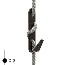 Load image into Gallery viewer, Rope GREY Hooks BLACK
