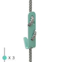 Load image into Gallery viewer, Rope GREY Hooks LIGHT BLUE
